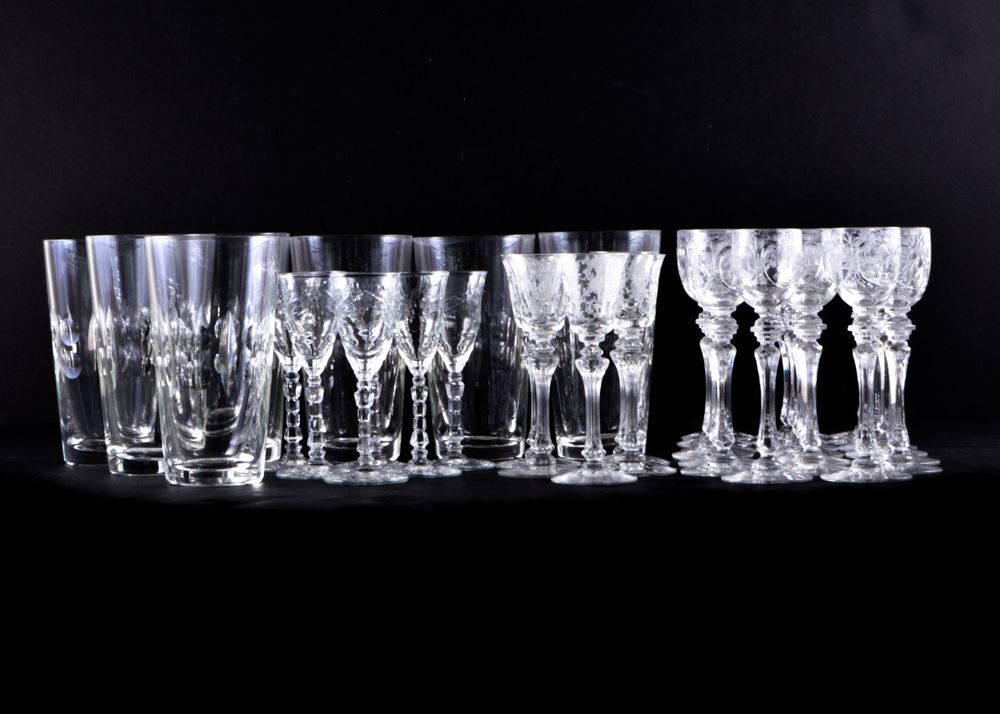 Set of Stemware and Glass Tumblers