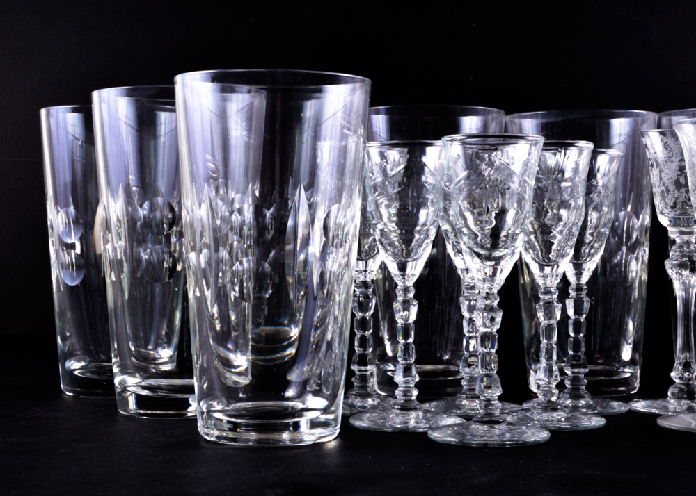 Set of Stemware and Glass Tumblers
