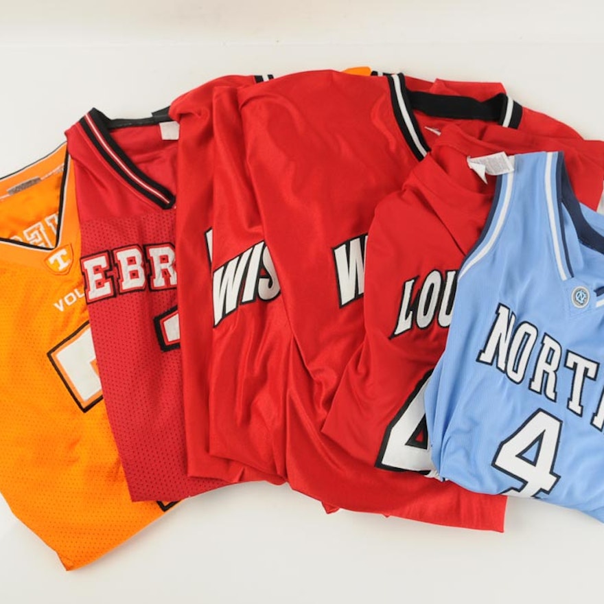 Collection of NCAA Basketball & Football Jerseys