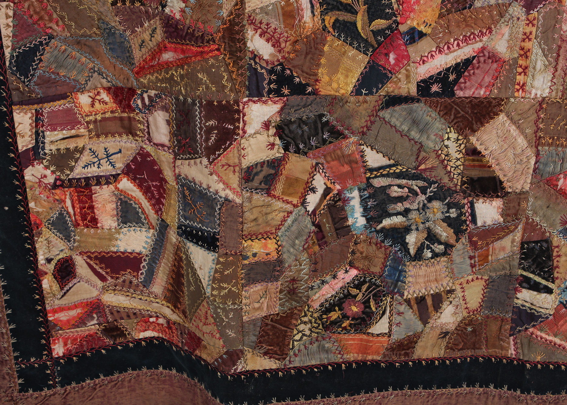 Vintage Crazy Patchwork Quilt