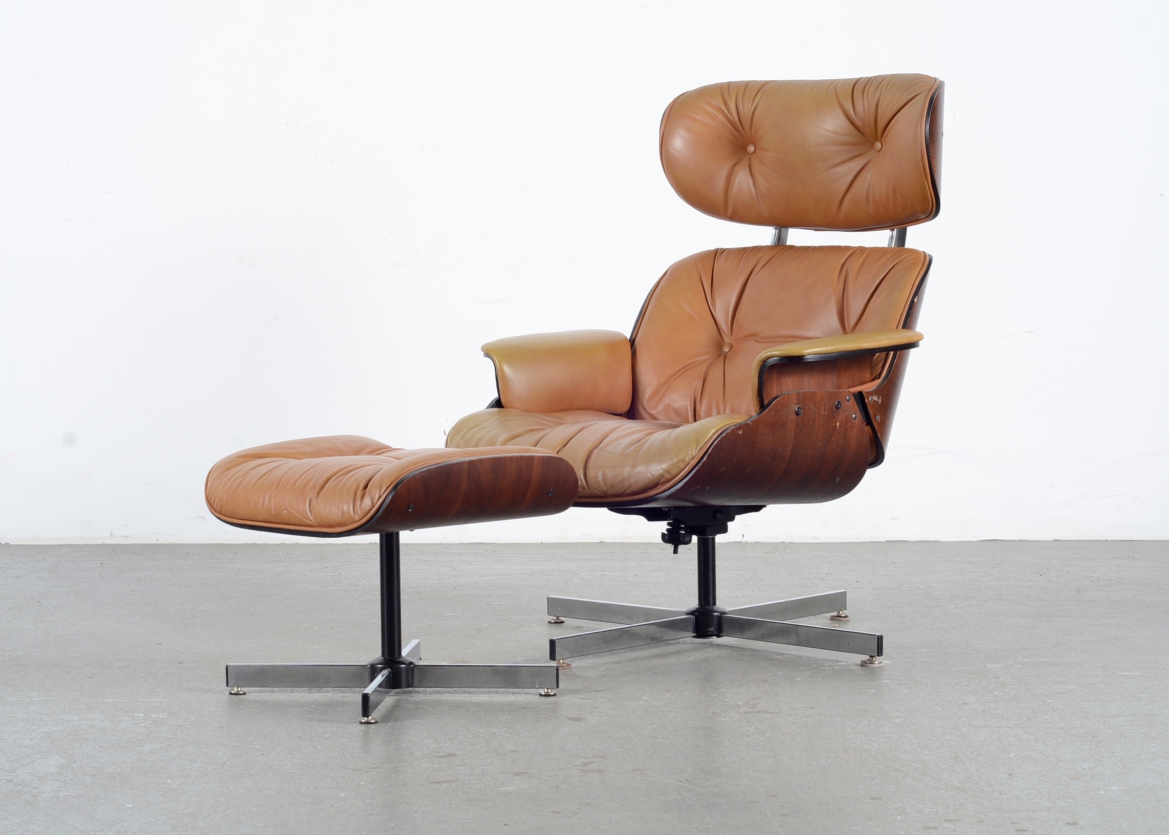 Eames Style Lounge and Ottoman Chair