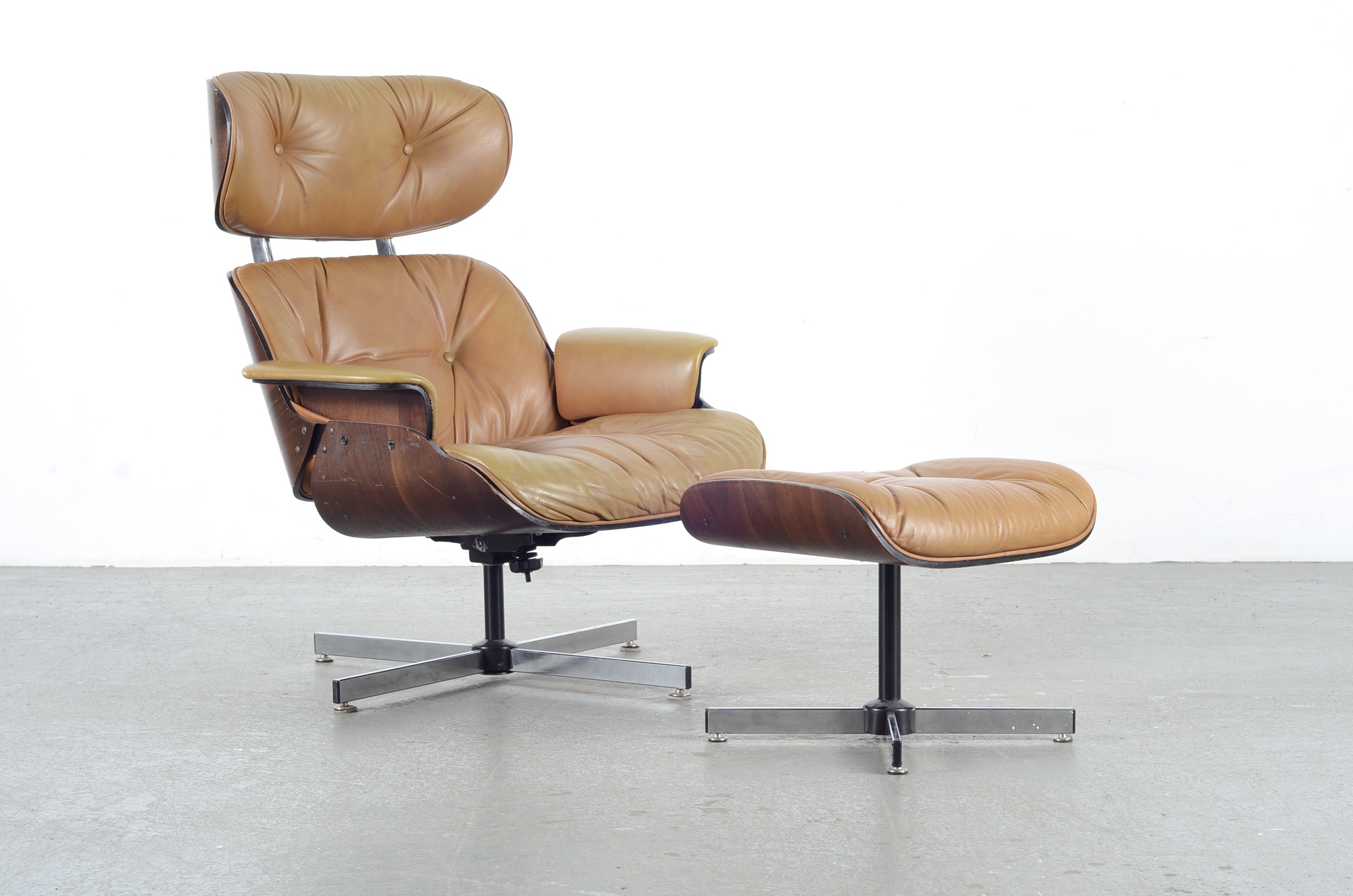 Eames Style Lounge and Ottoman Chair