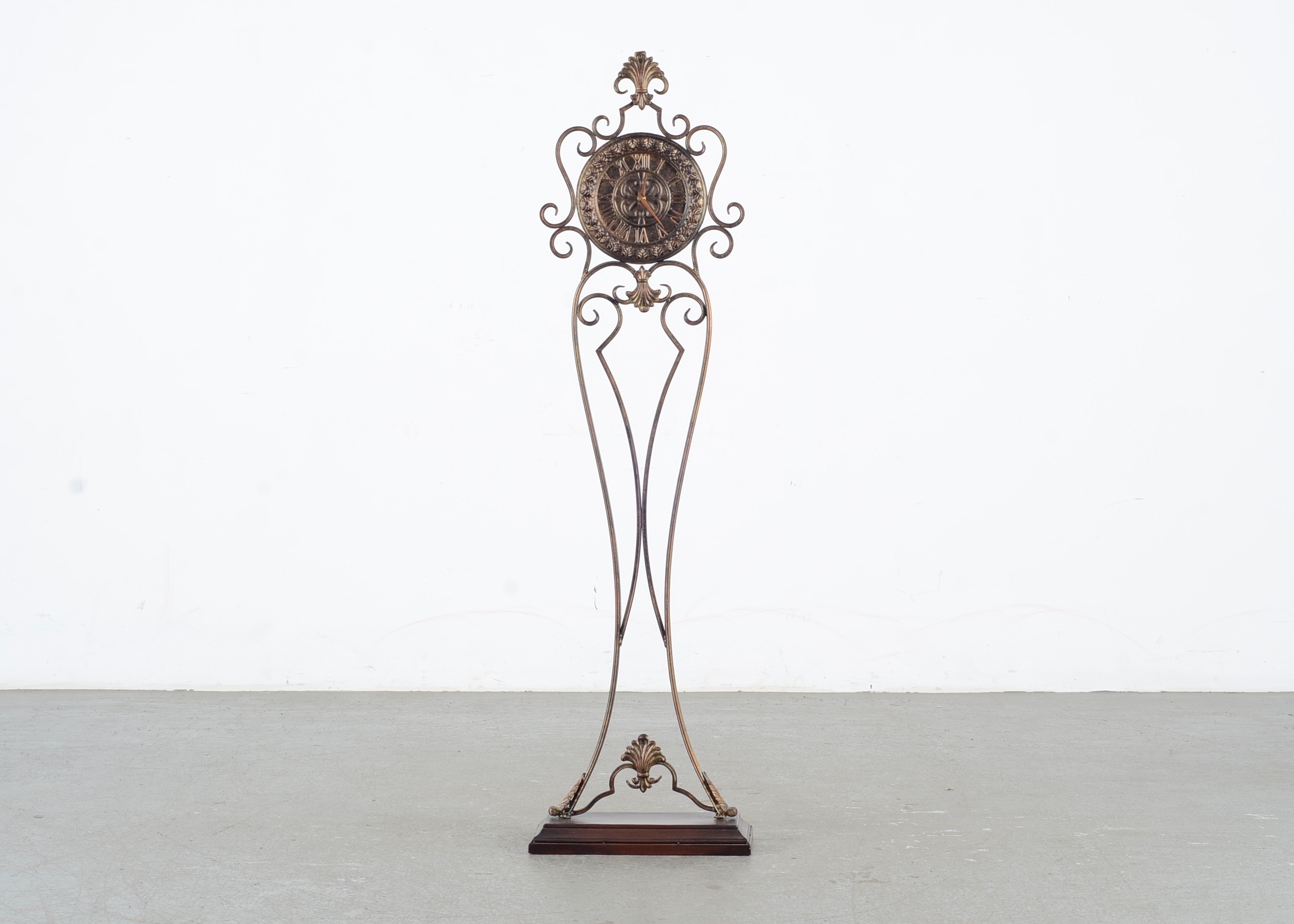 Ornate Metal Standing Floor Clock