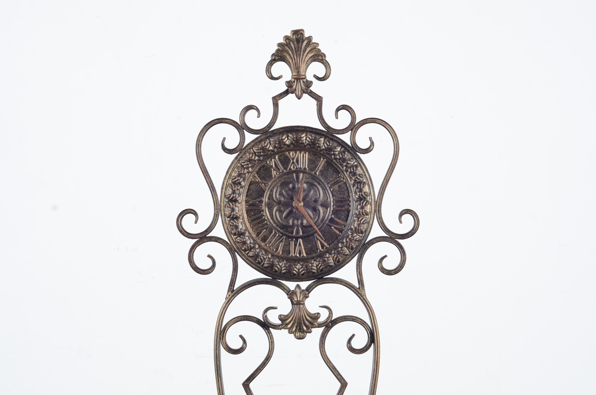 Ornate Metal Standing Floor Clock