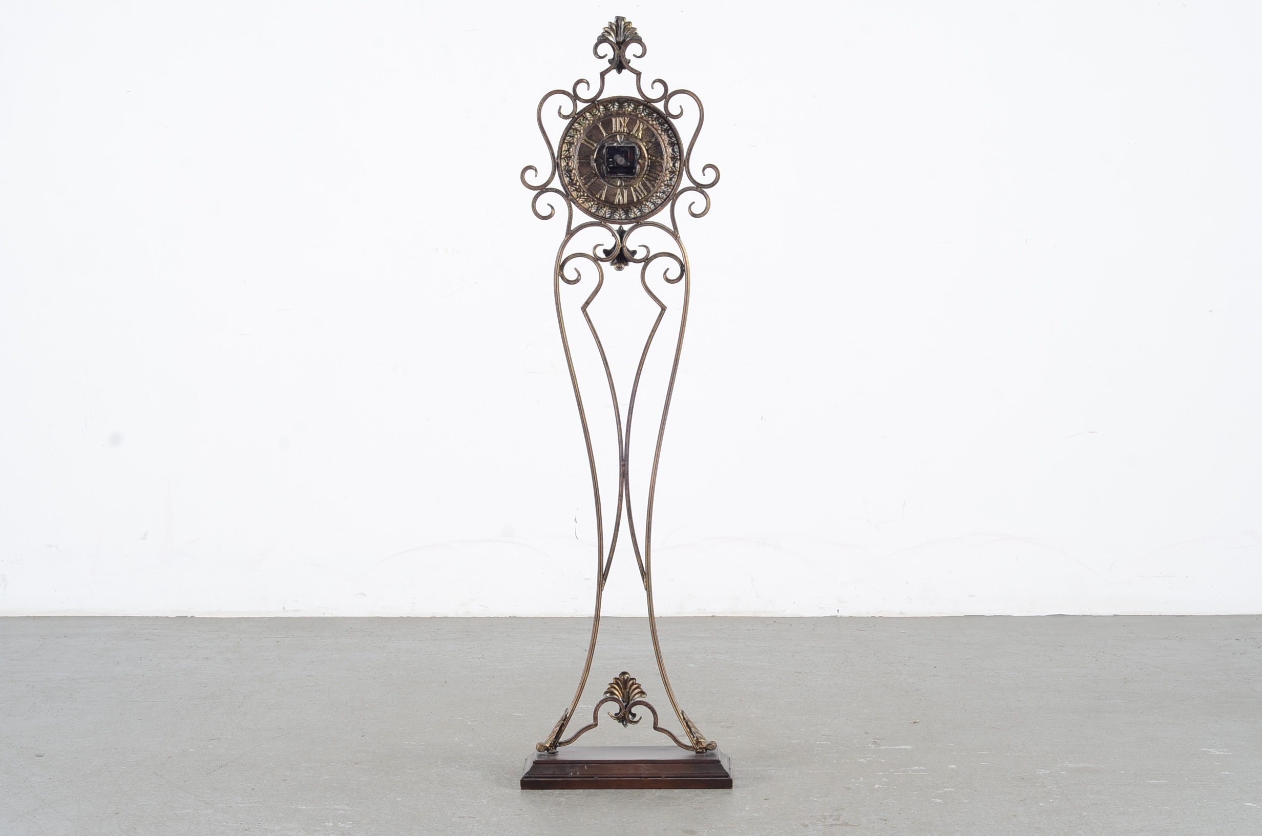 Ornate Metal Standing Floor Clock