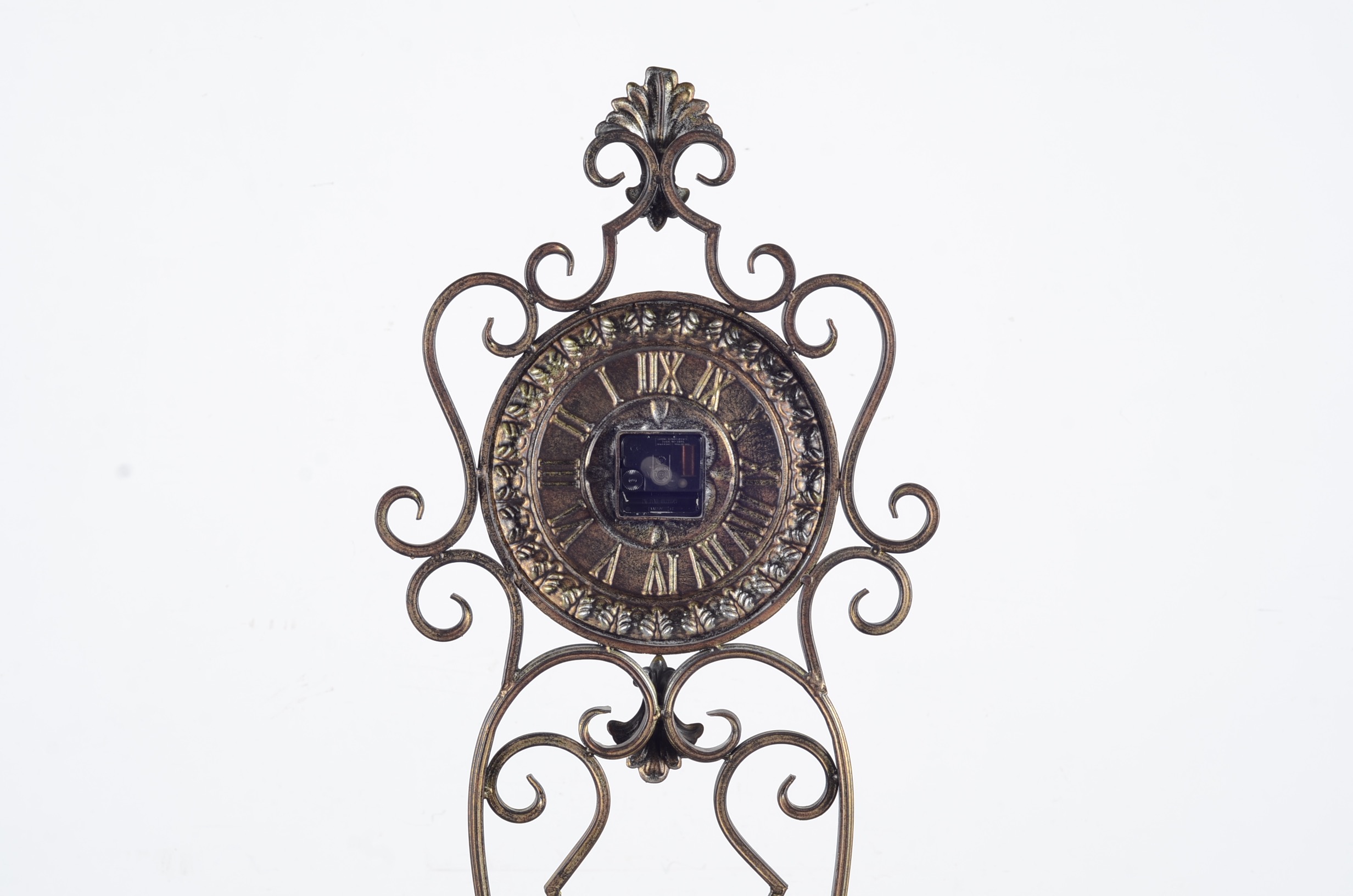 Ornate Metal Standing Floor Clock