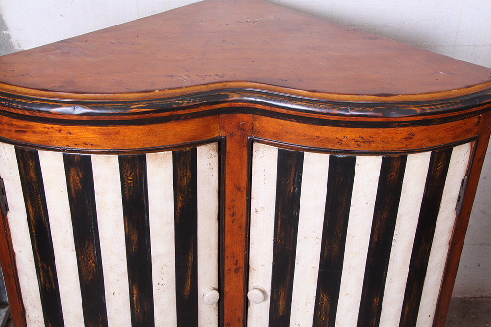 Pine Double Door Short Corner Cabinet