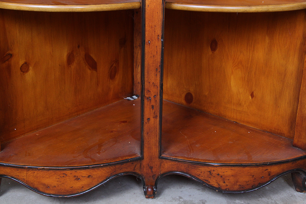 Pine Double Door Short Corner Cabinet