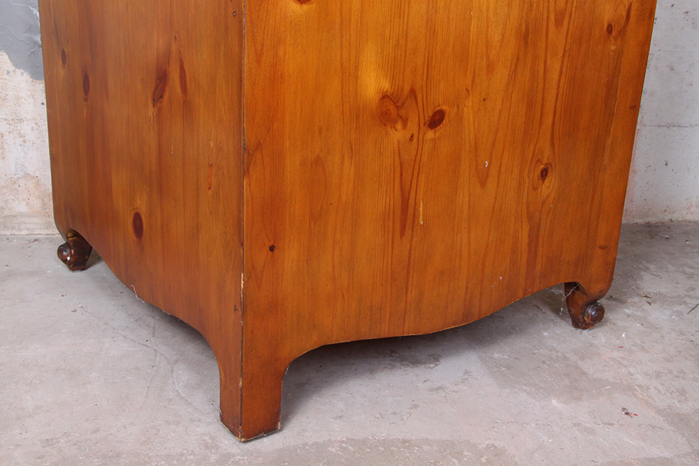 Pine Double Door Short Corner Cabinet