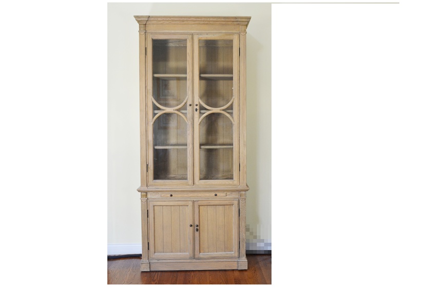 Arhaus "Athens" Natural Wood Display Cabinet
