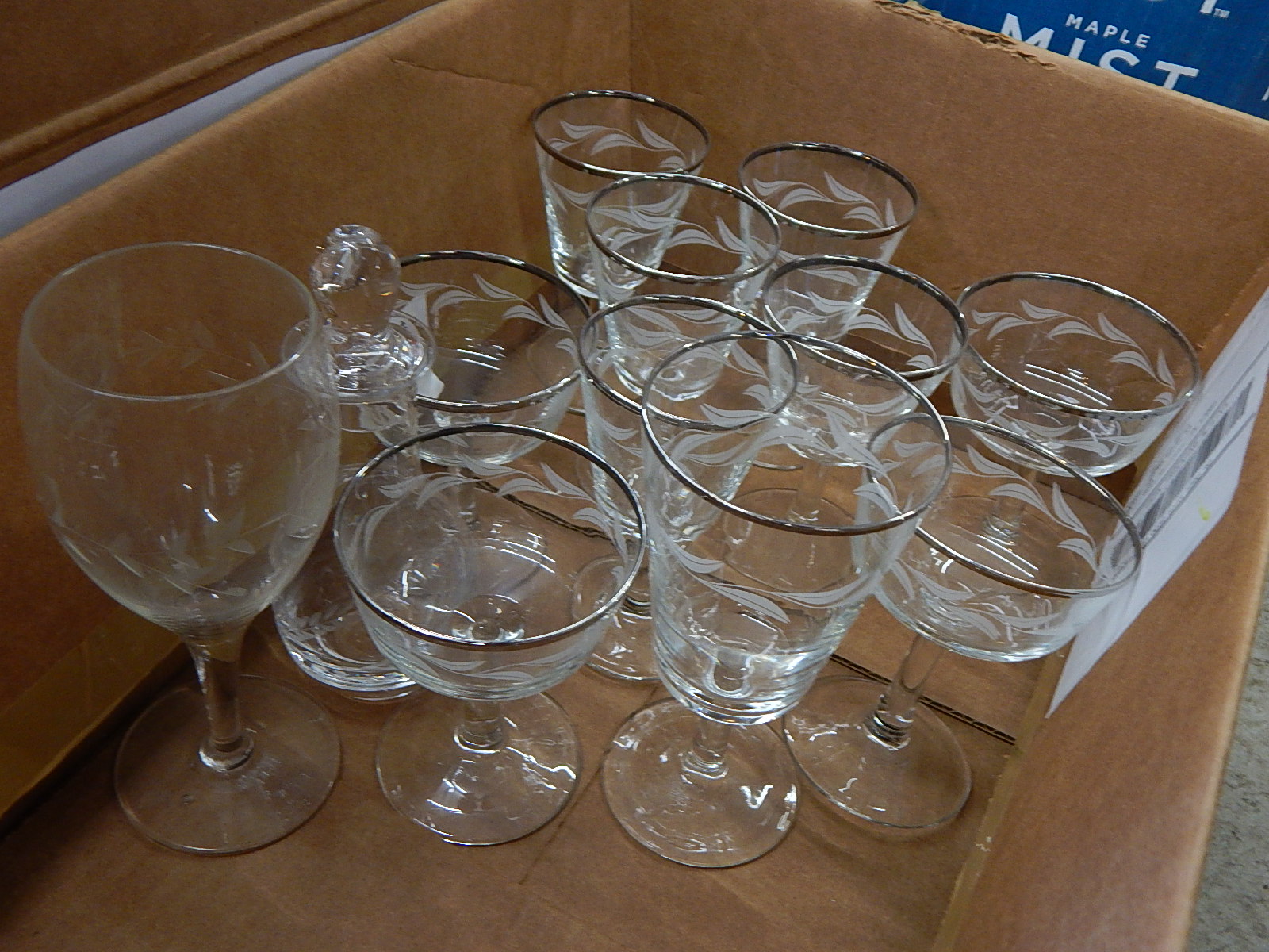Vintage Etched Crystal and Stemware