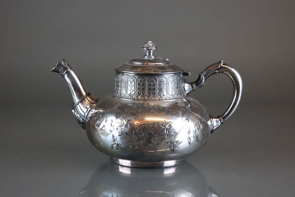 Antique James W. Tufts Quadruple Plate Five Piece Tea Set