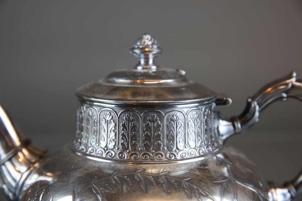 Antique James W. Tufts Quadruple Plate Five Piece Tea Set