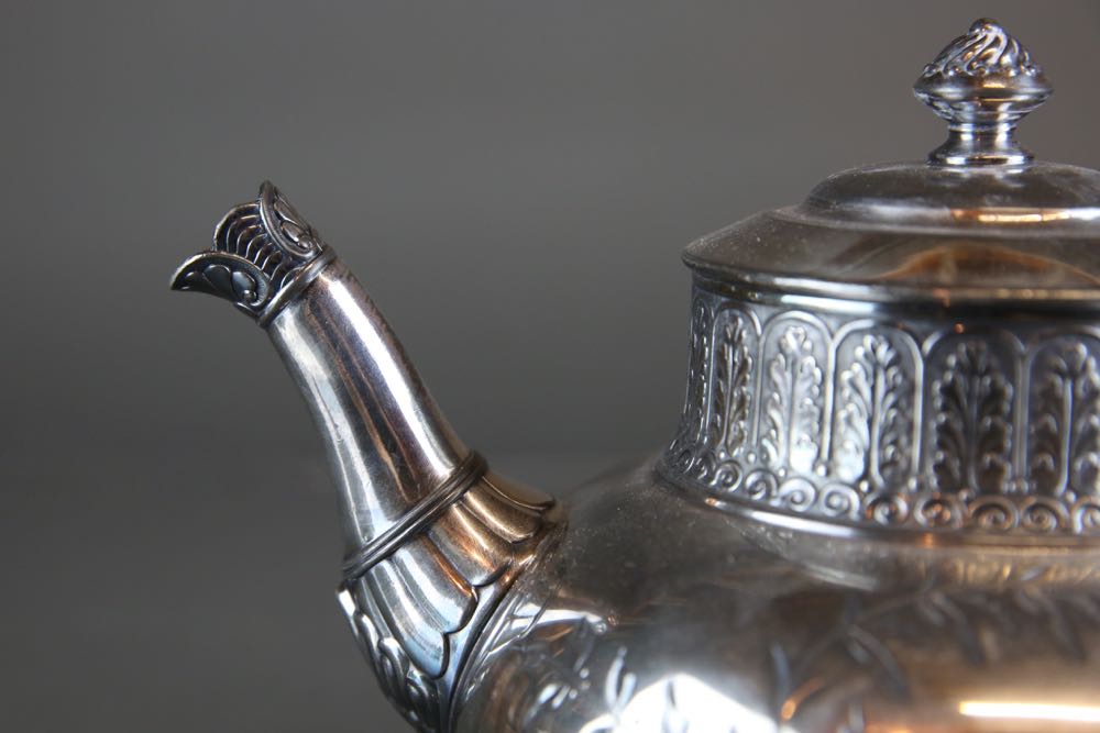 Antique James W. Tufts Quadruple Plate Five Piece Tea Set