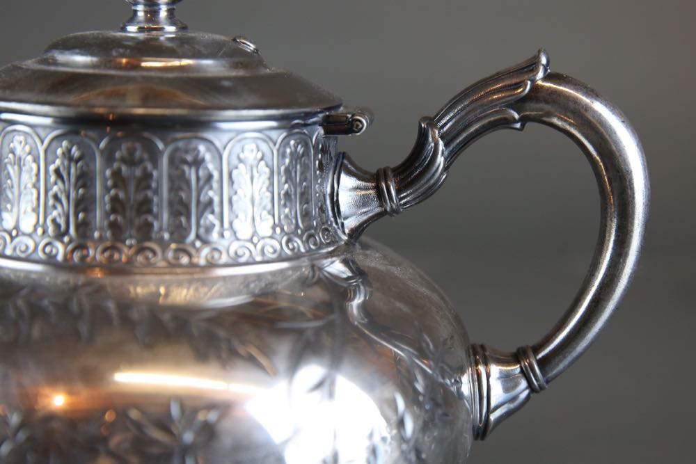 Antique James W. Tufts Quadruple Plate Five Piece Tea Set