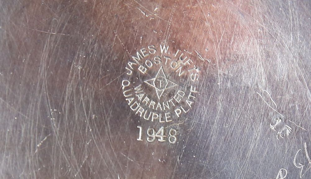 Antique James W. Tufts Quadruple Plate Five Piece Tea Set