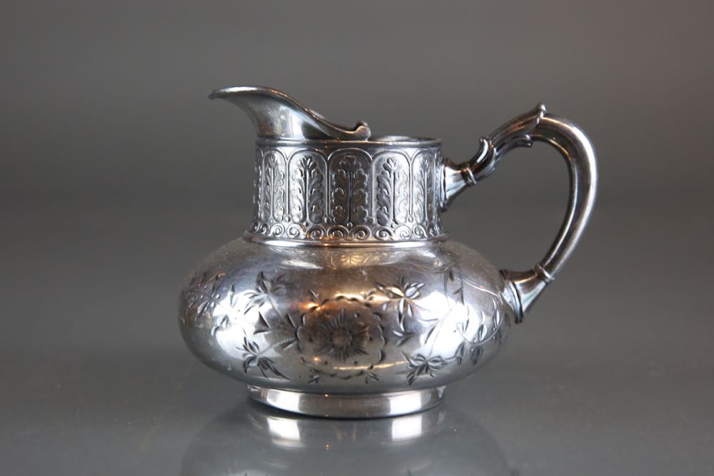 Antique James W. Tufts Quadruple Plate Five Piece Tea Set