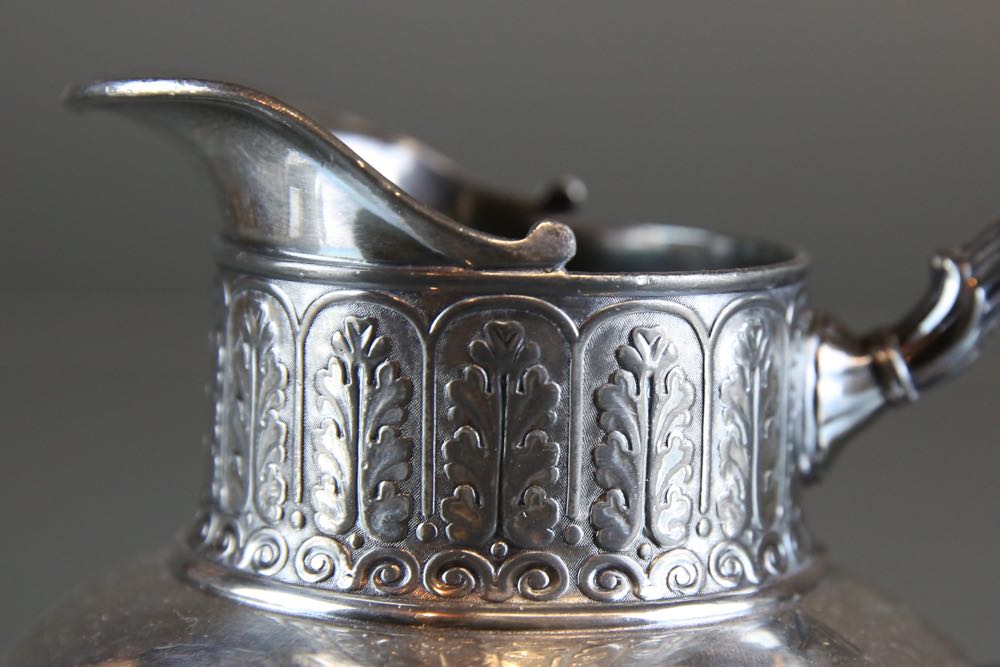 Antique James W. Tufts Quadruple Plate Five Piece Tea Set