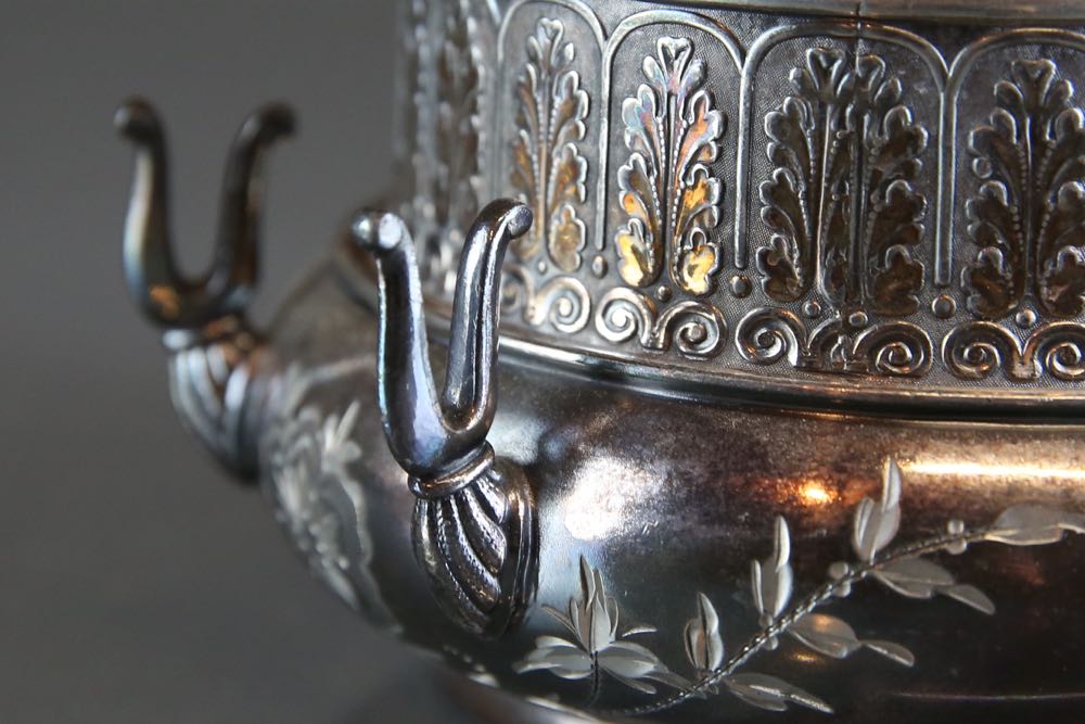 Antique James W. Tufts Quadruple Plate Five Piece Tea Set