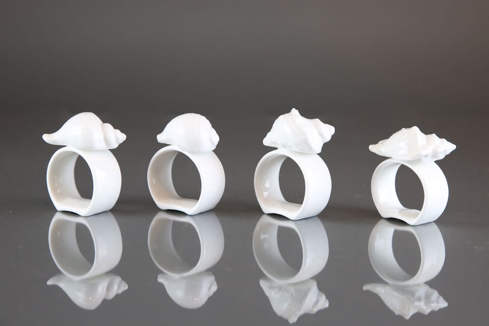 Bone China Shell Napkin Rings and Lenox China Dove Dish