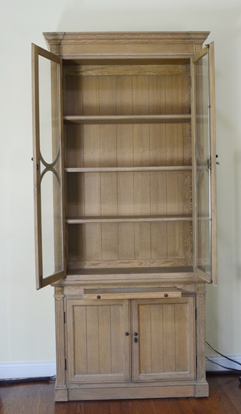 Arhaus "Athens" Natural Wood Display Cabinet
