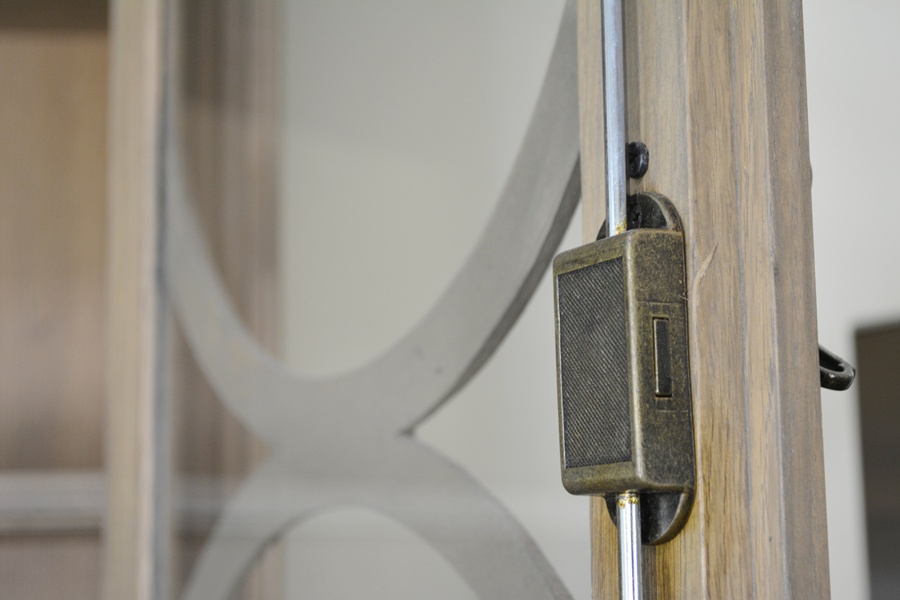 Arhaus "Athens" Natural Wood Display Cabinet