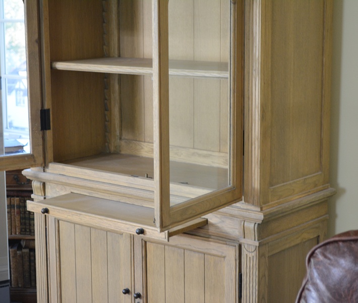 Arhaus "Athens" Natural Wood Display Cabinet