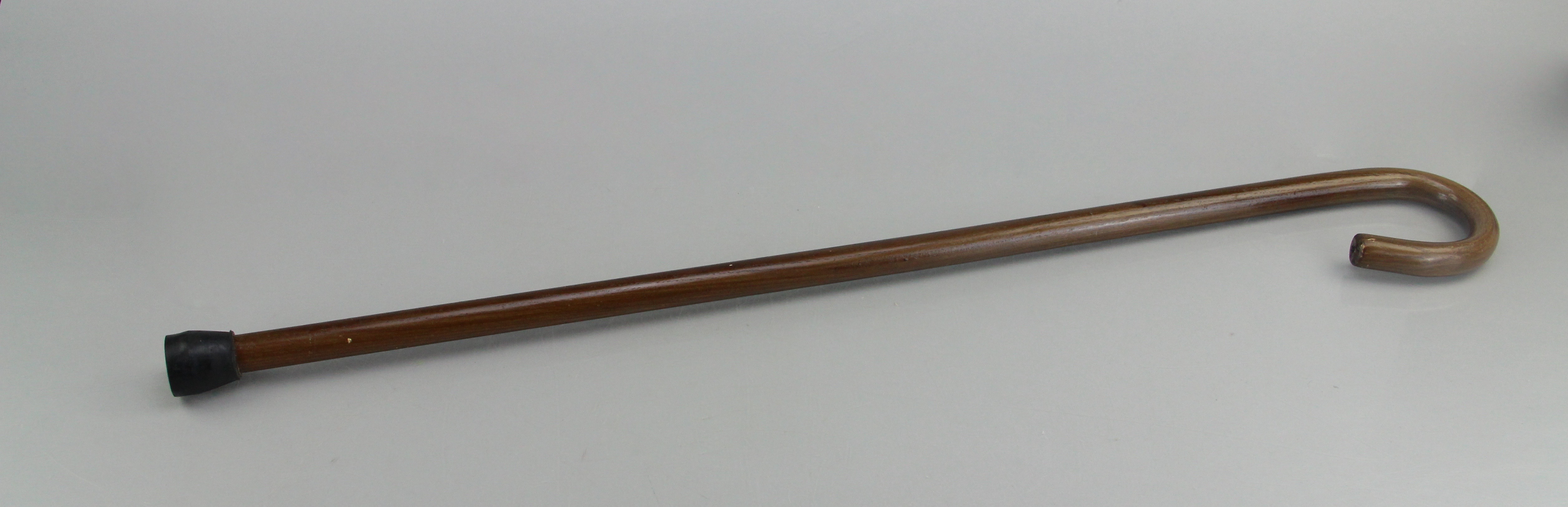 Walking Cane with Dark Stain Finish and Red Cane Foldable Seat