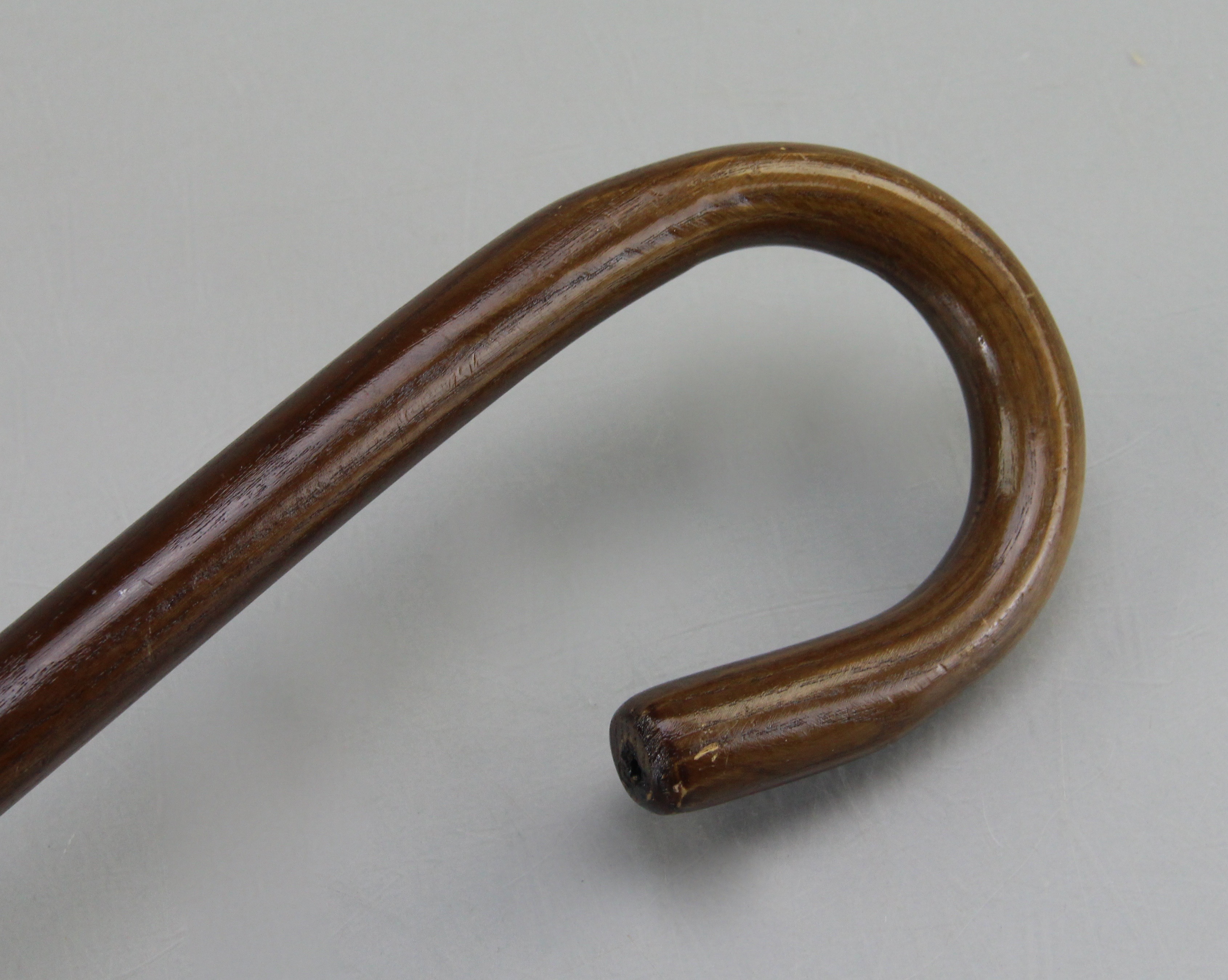 Walking Cane with Dark Stain Finish and Red Cane Foldable Seat