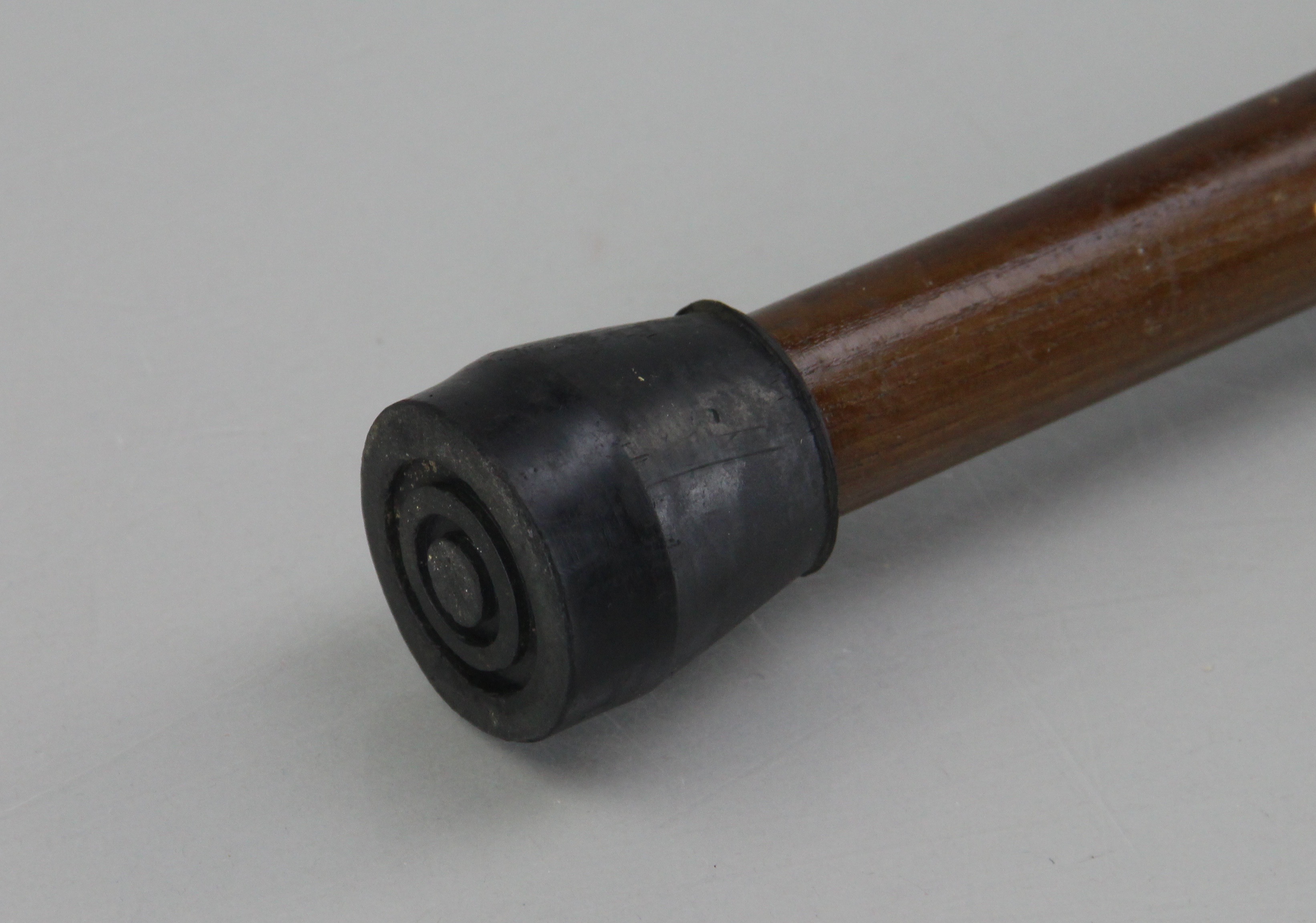 Walking Cane with Dark Stain Finish and Red Cane Foldable Seat