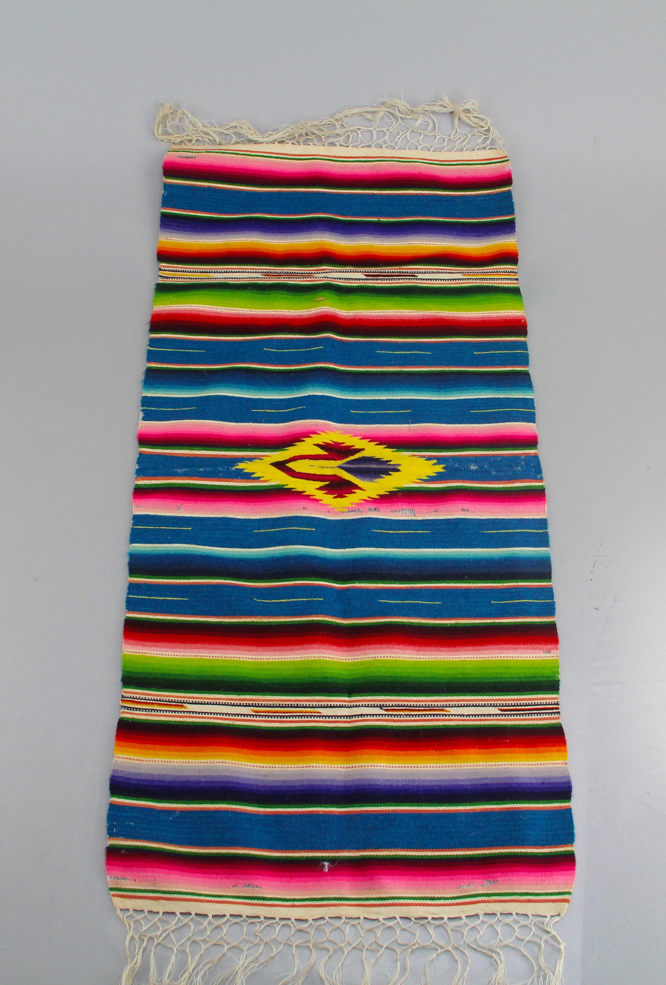 Woven Large Multicolored Picnic Basket and Reed Gathering Basket