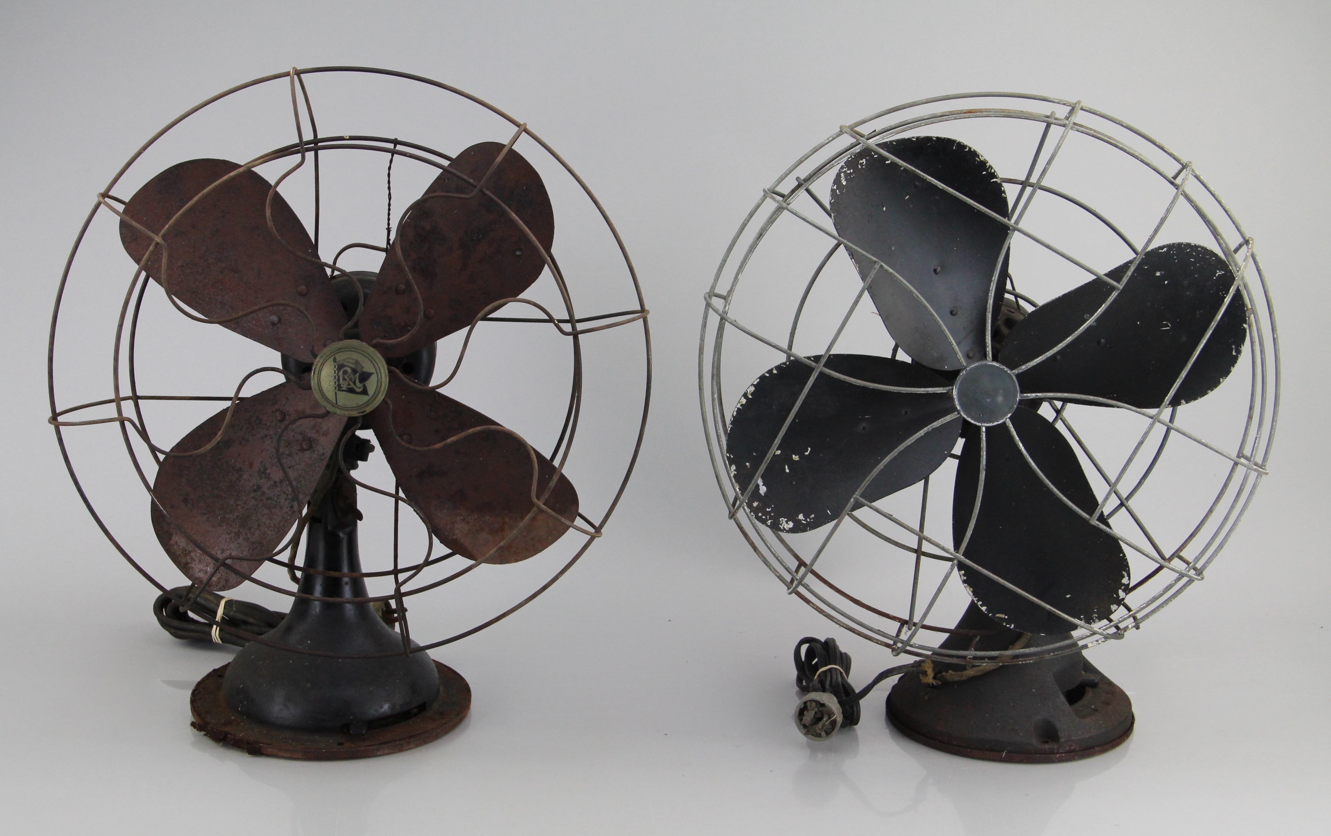 Vintage Robbins Myers Metal Desk Fan with Unmarked Desk Fan