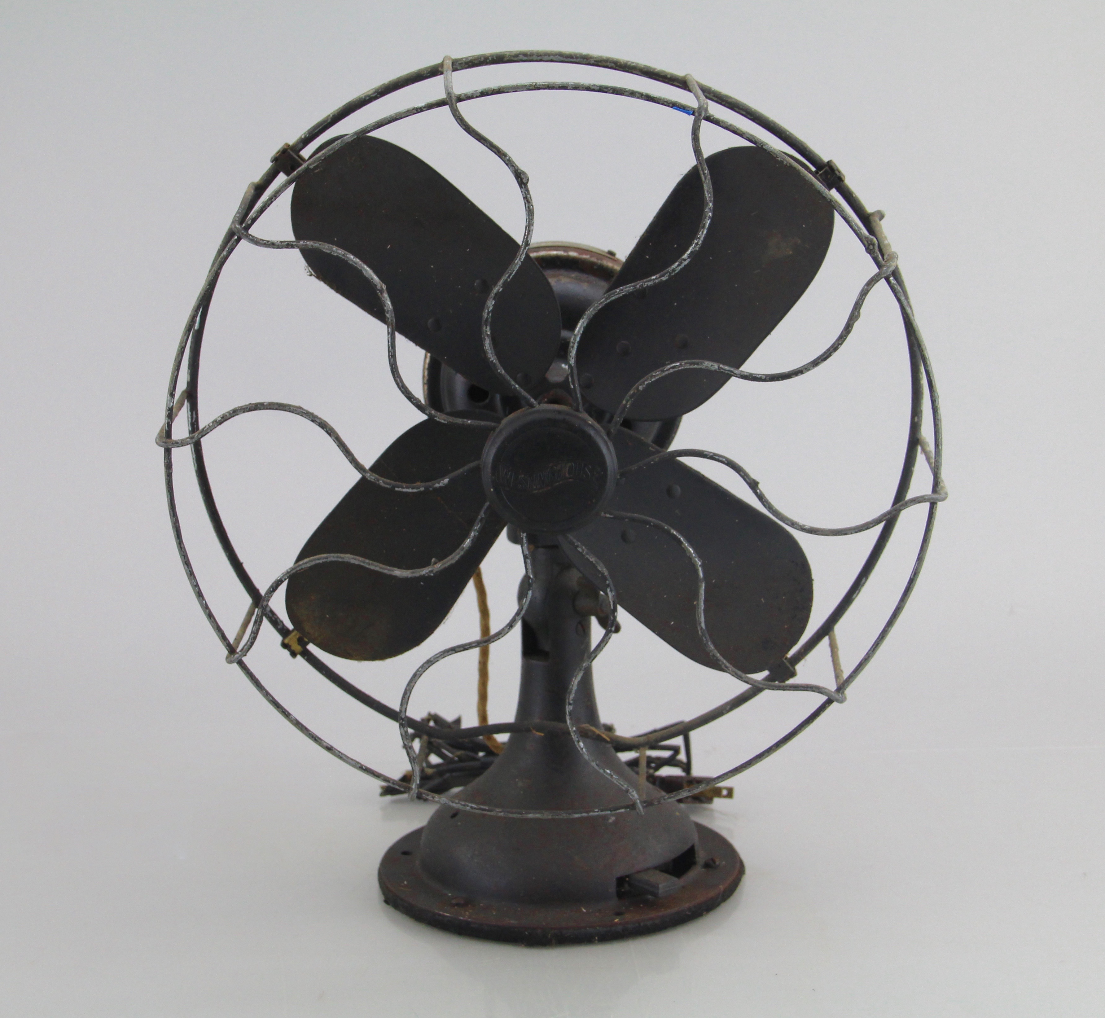 Westinghouse Vintage Oscillating Black Metal Desk Fan