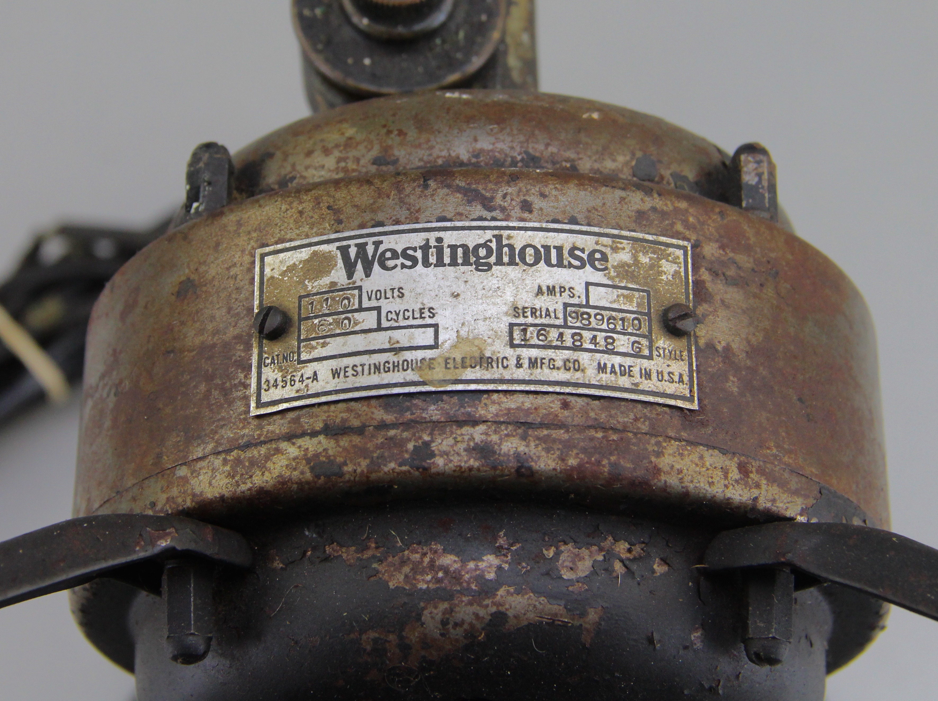 Westinghouse Vintage Oscillating Black Metal Desk Fan