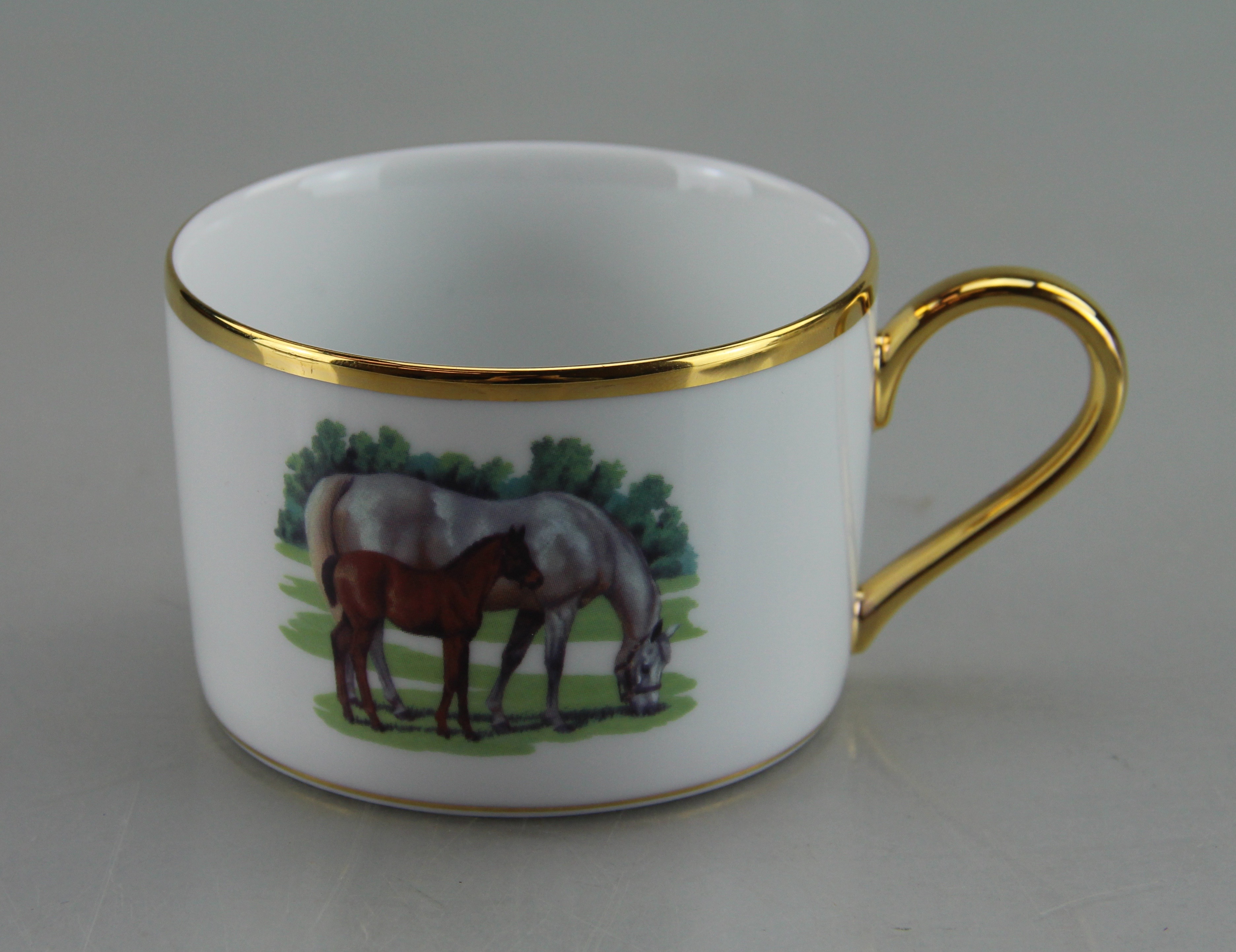 Julie Wear Fine Porcelain Bluegrass Teacup And Saucer