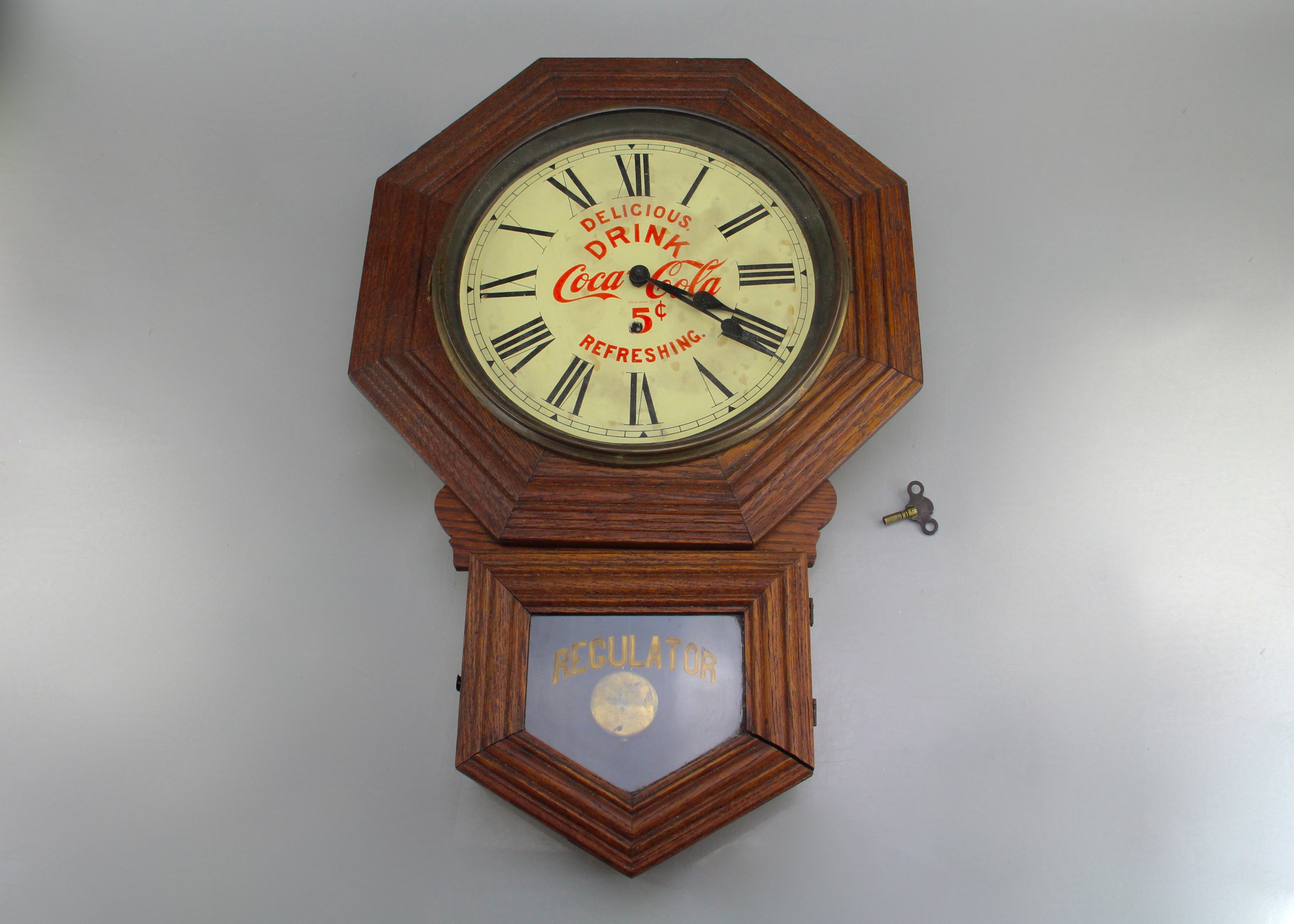 Vintage Coca-Cola Wooden Regulator Clock