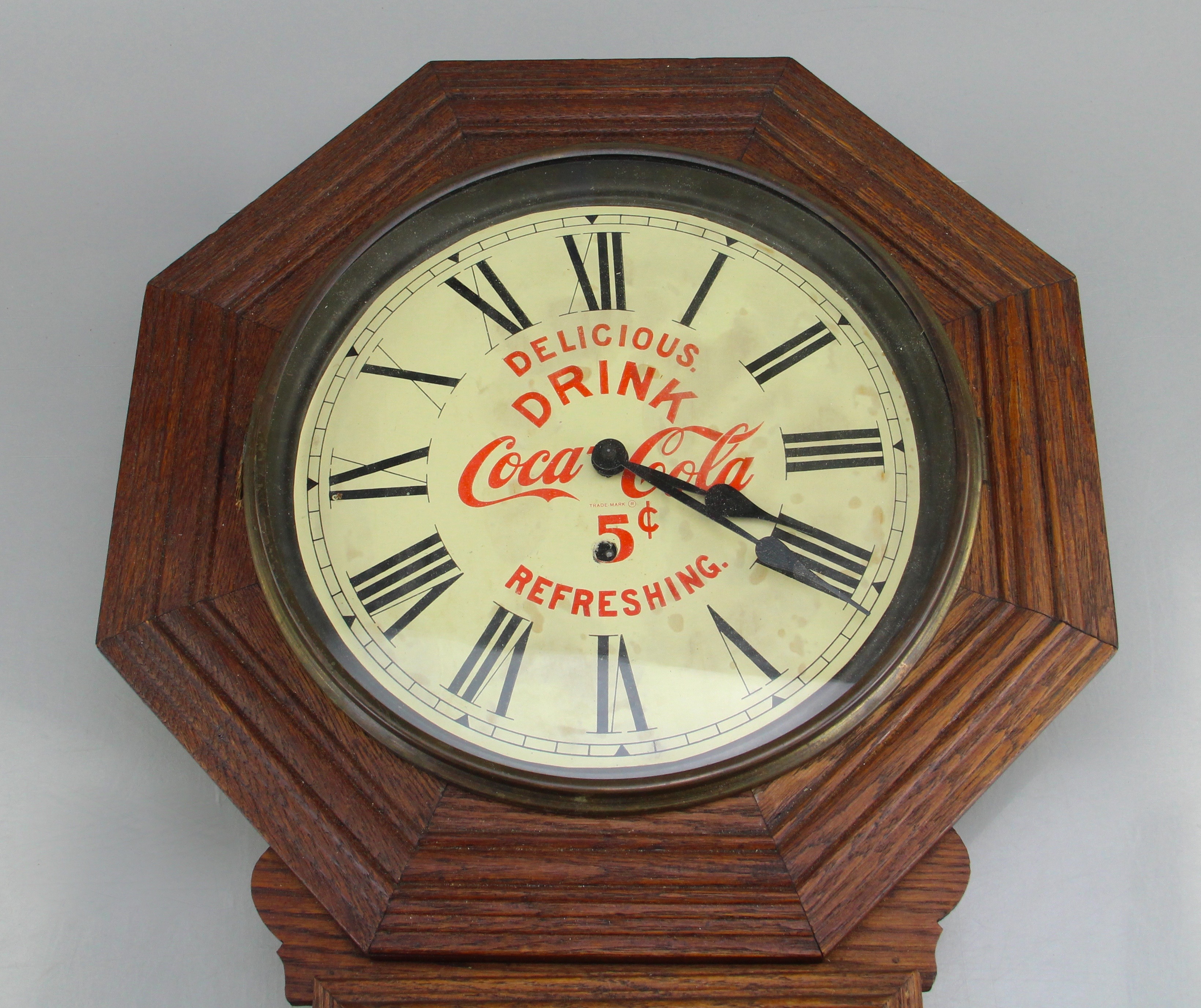 Vintage Coca-Cola Wooden Regulator Clock