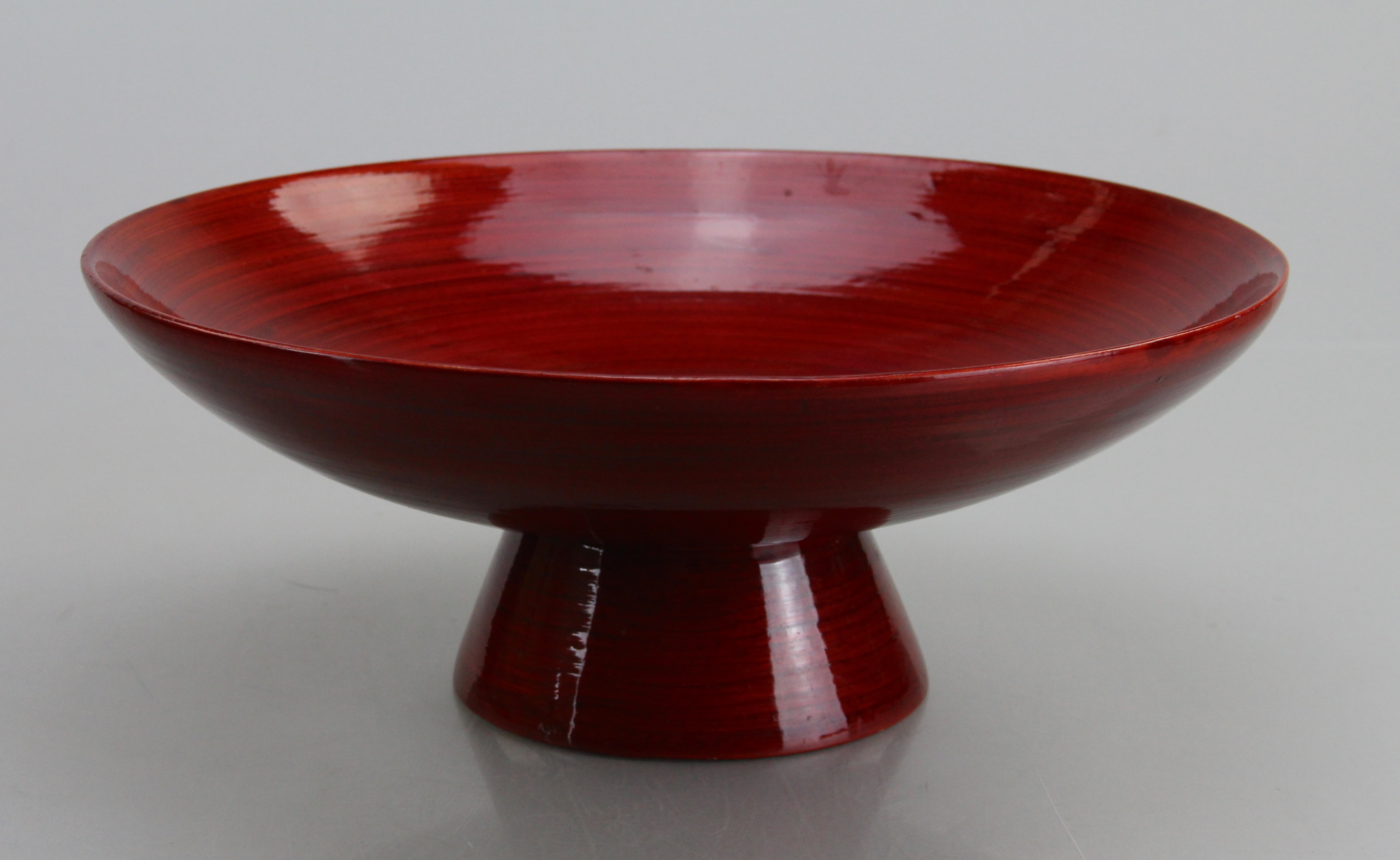 Red Lacquer Bowl with Pedestal