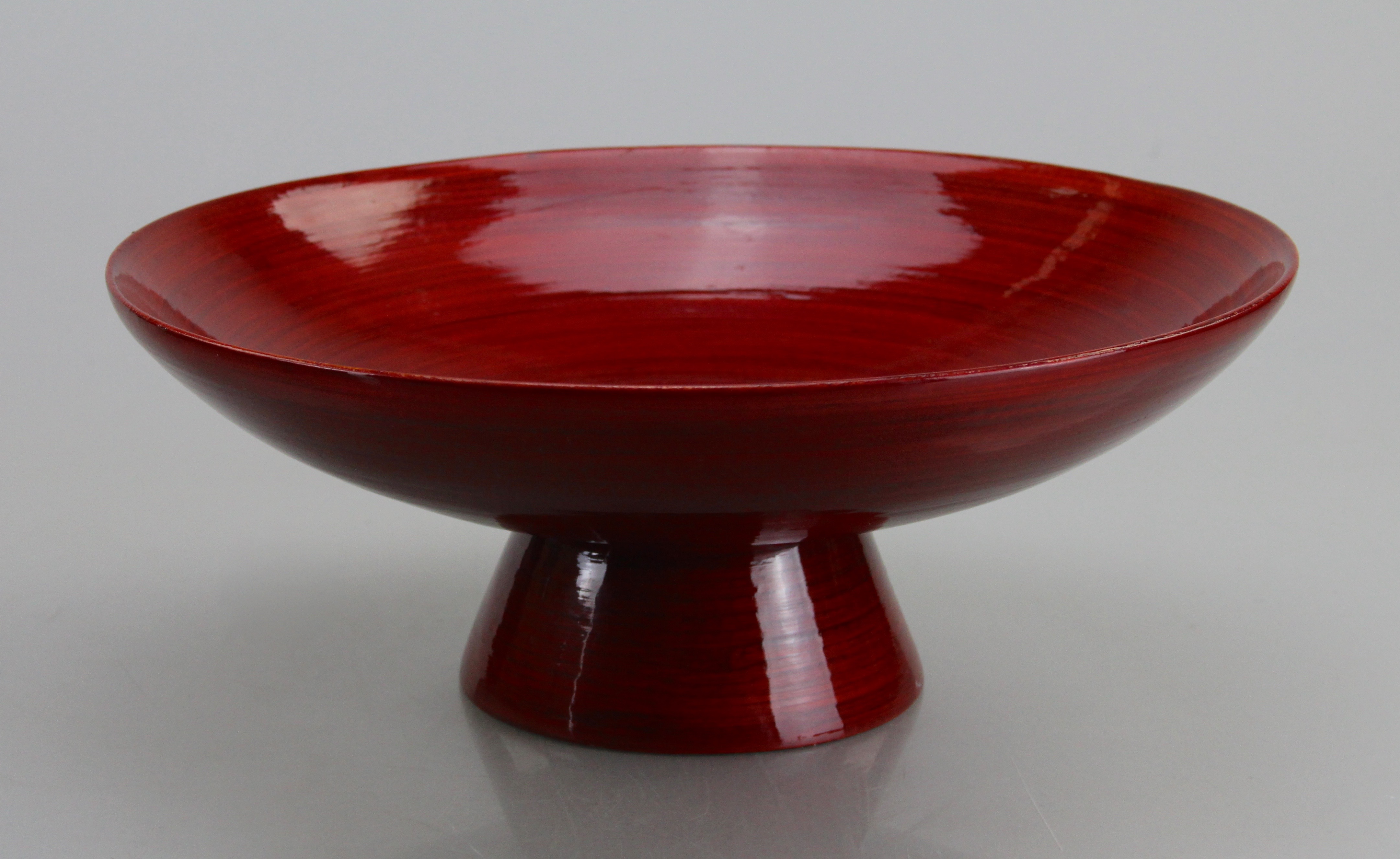 Red Lacquer Bowl with Pedestal