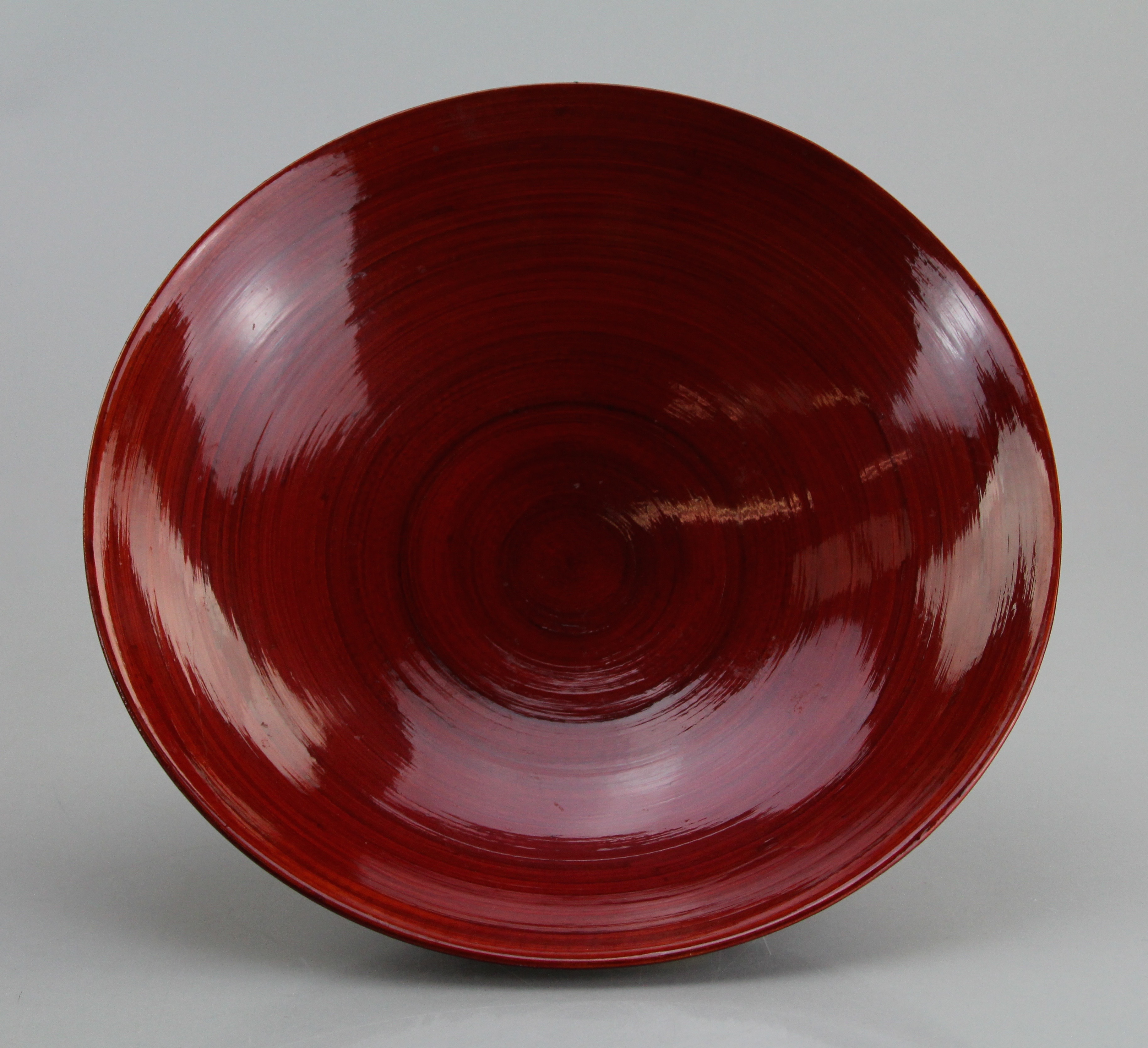 Red Lacquer Bowl with Pedestal