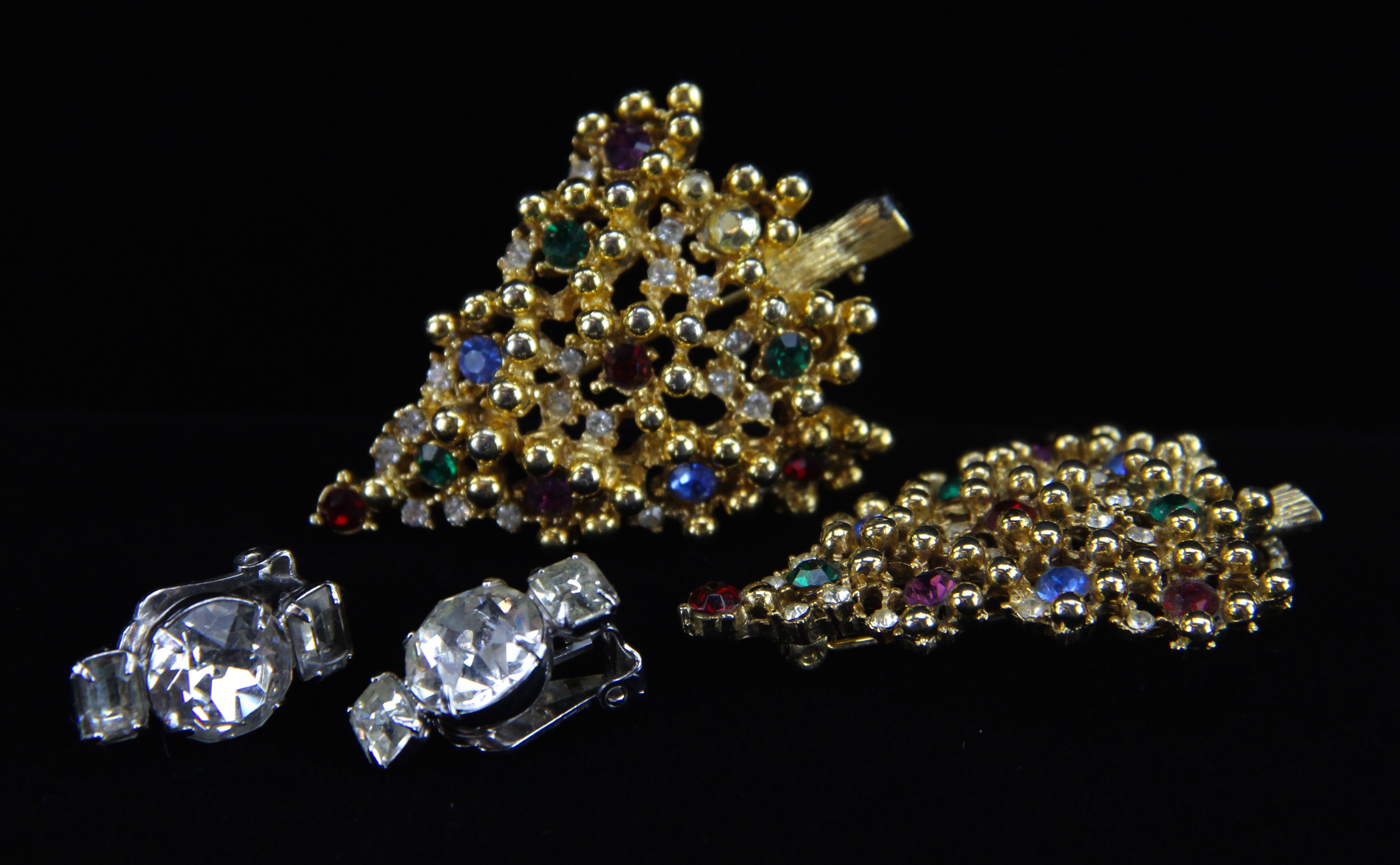 Vintage Eisenberg Earrings and Christmas Pins