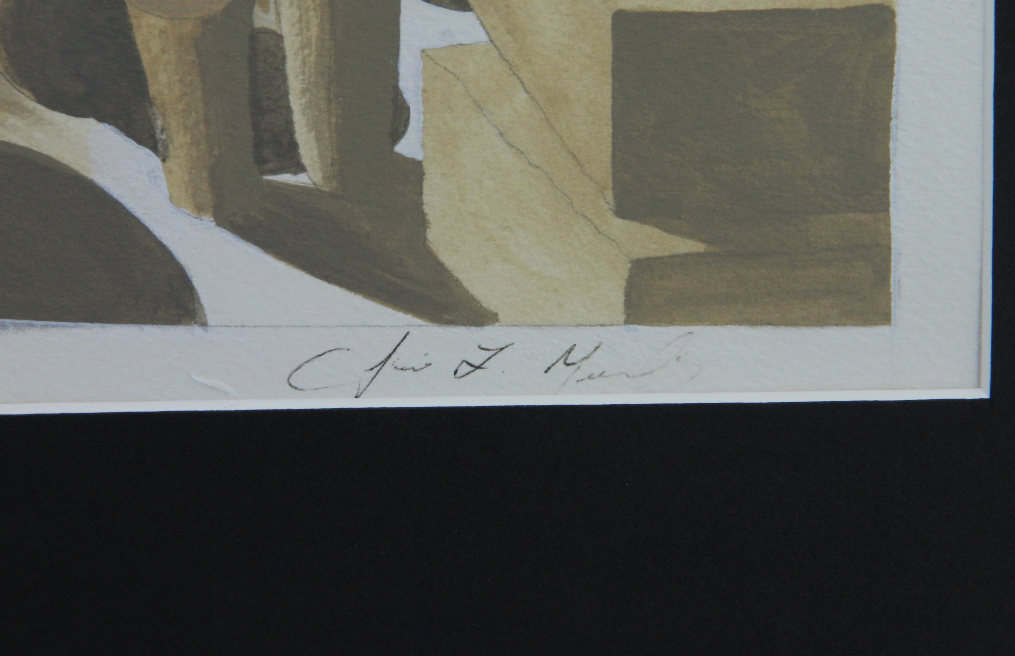 Geometric Symmetrical Art Print in Black Wooden Square Frame