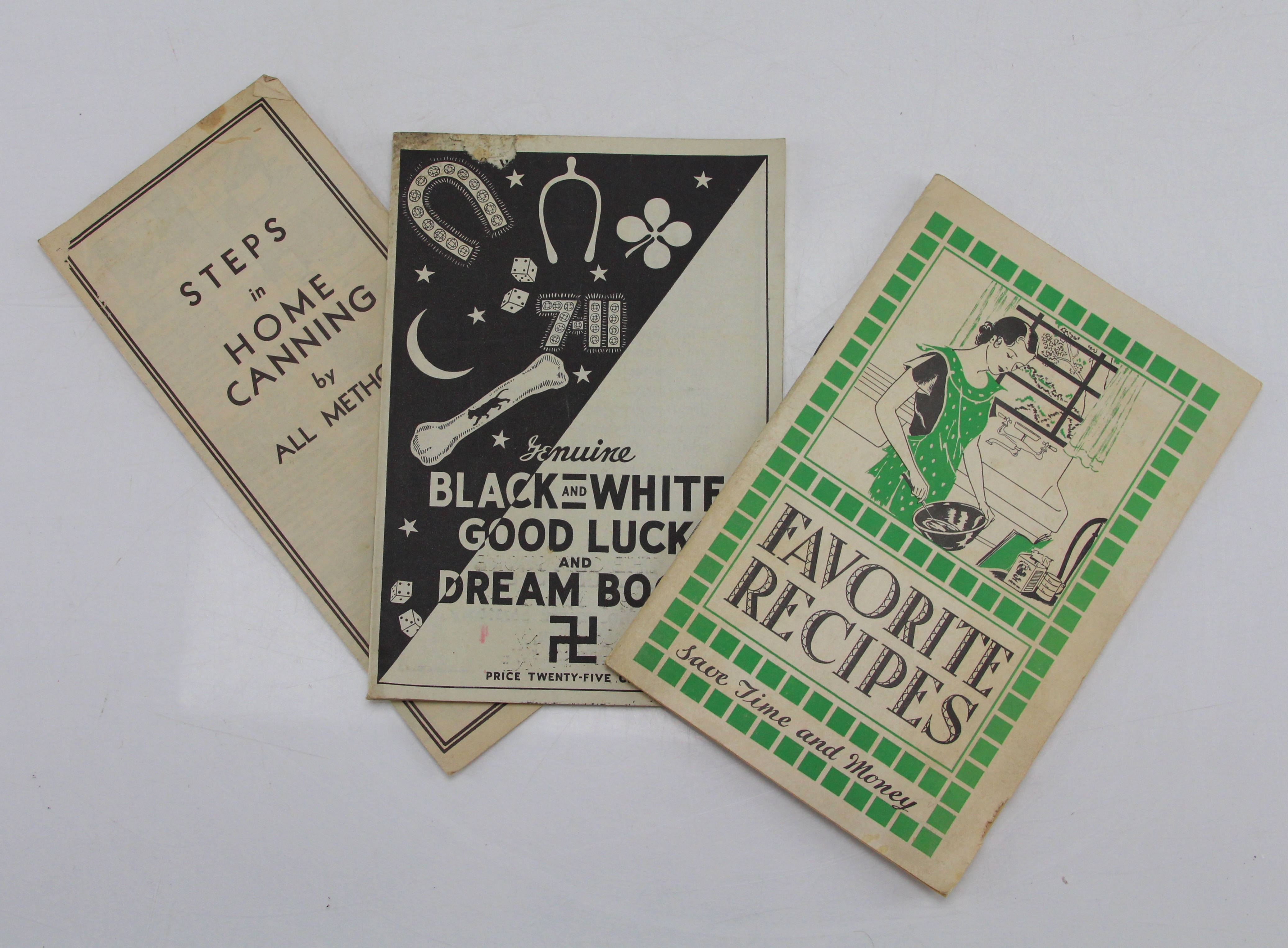 Vintage Recipe Booklets And Newspaper Clippings In Old Wooden Box