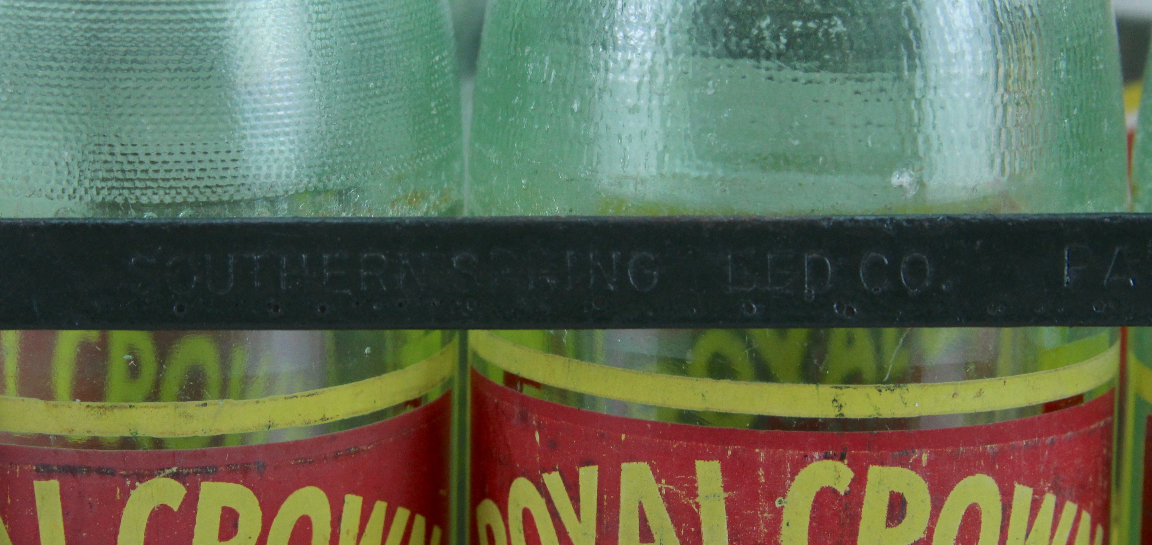 Vintage Royal Crown Cola Set Of Six Bottles With Metal Case 1936