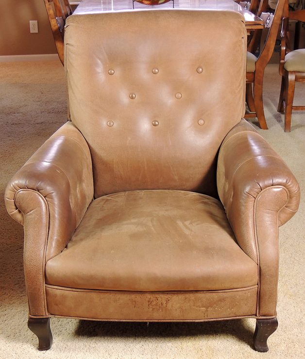 Brown Faux Leather Armchair