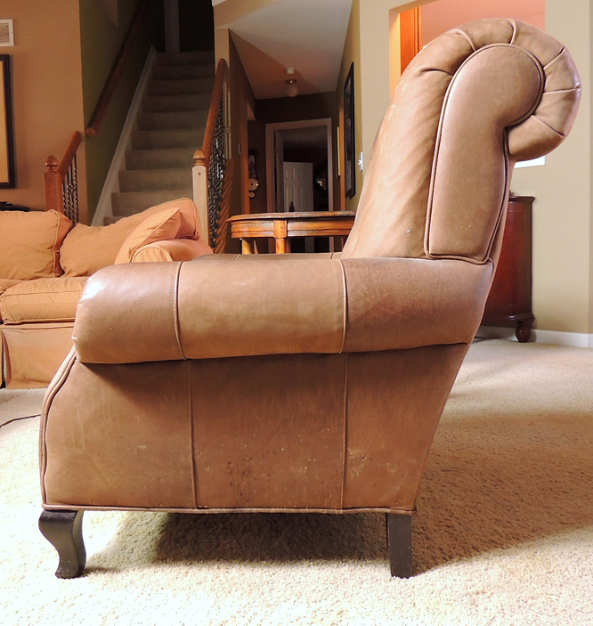 Brown Faux Leather Armchair