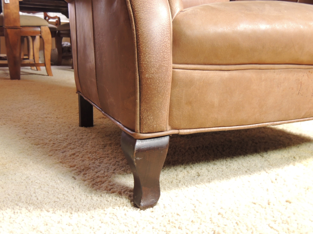 Brown Faux Leather Armchair