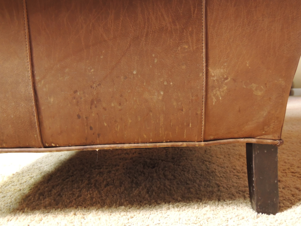 Brown Faux Leather Armchair