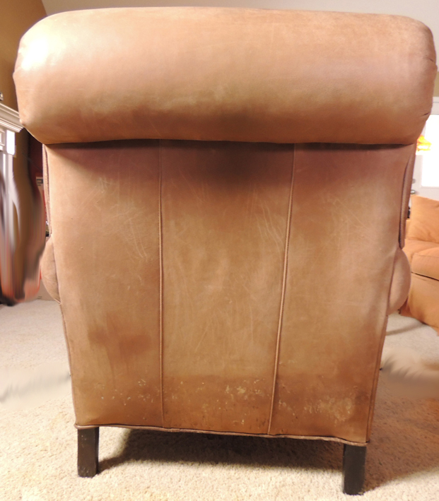 Brown Faux Leather Armchair