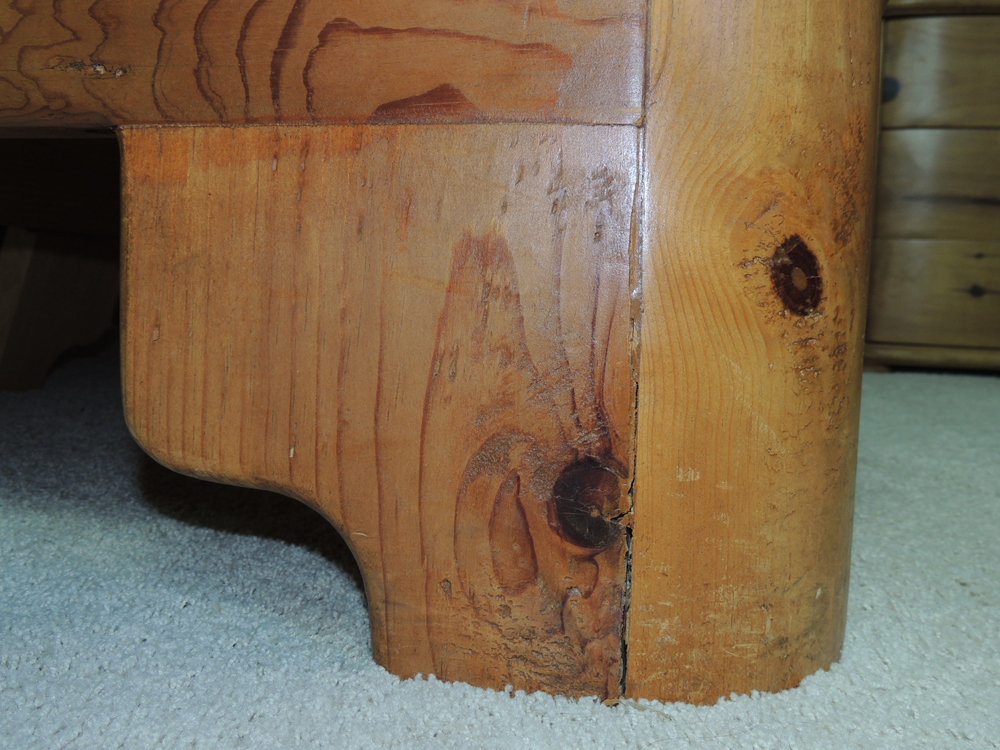 Rustic Arhaus Pine Queen Bed Frame and Matching Night Stands